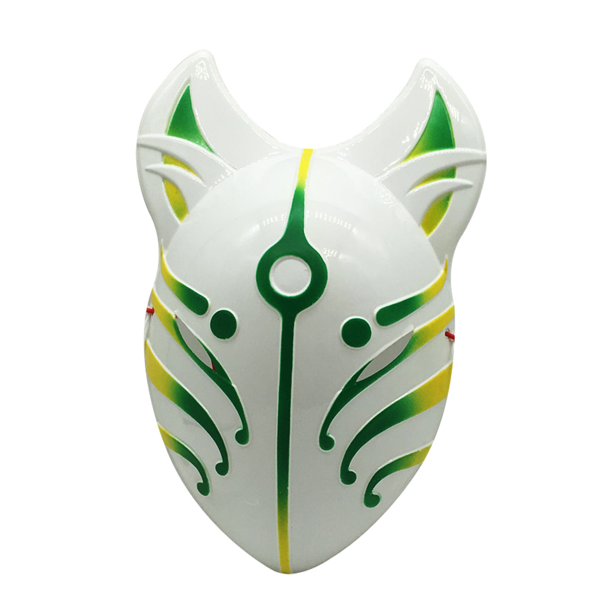 Kitsune Fox Spirit Full Face Mask – Japanese Anime PVC Cosplay Mask for Halloween & Festivals