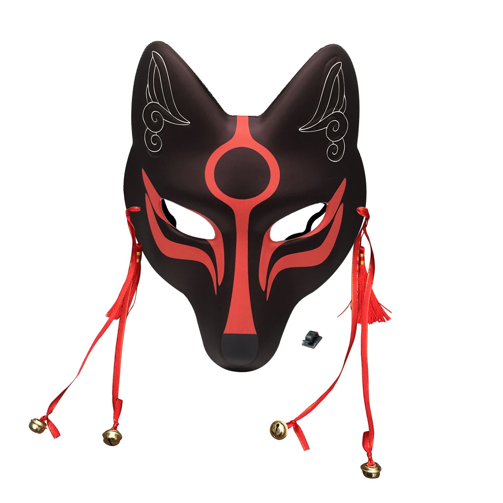 PU Kitsune Fox Kabuki Mask for Halloween Masquerade Costume - YangYong