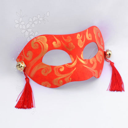 Red Chinese Style Tassel Bell Half Face Mask – Cosplay & Masquerade