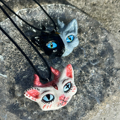 ceramic cat necklace
