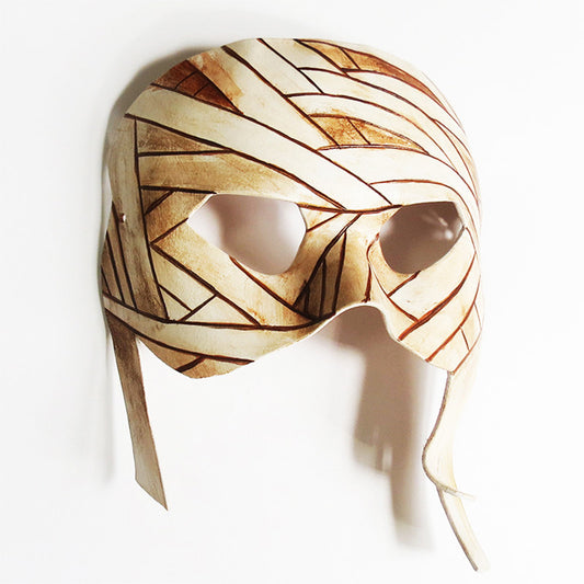 Handcrafted Leather Mummy Mask – Halloween Cosplay Costume Prop for Adults
