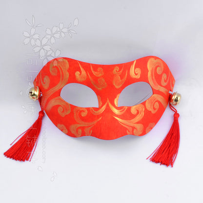Red Chinese Style Tassel Bell Half Face Mask – Cosplay & Masquerade