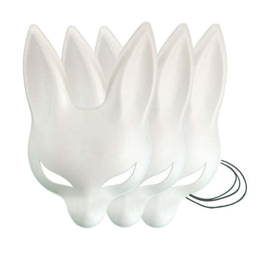 White Blank DIY Kitsune Fox Cat Neko Mask Base for Cosplay - YangYong