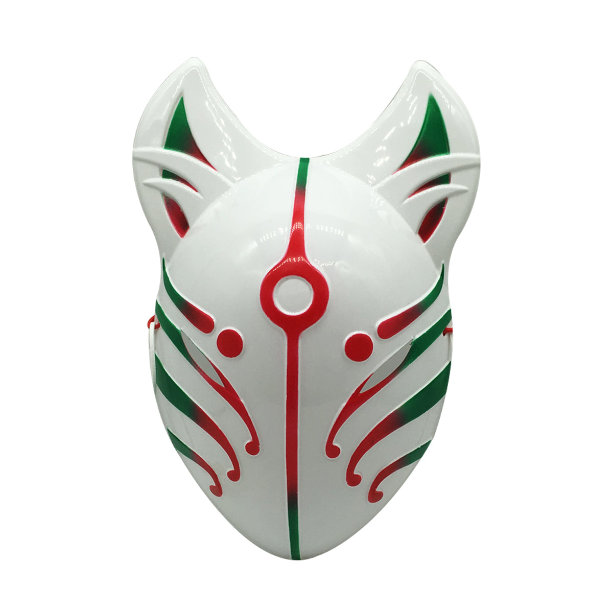 Kitsune Fox Spirit Full Face Mask – Japanese Anime PVC Cosplay Mask for Halloween & Festivals