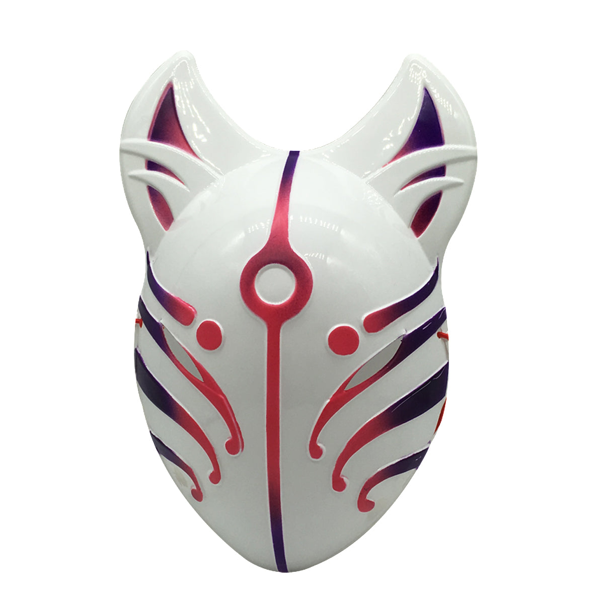 Kitsune Fox Spirit Full Face Mask – Japanese Anime PVC Cosplay Mask for Halloween & Festivals