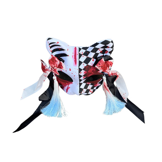 Kitsune Fox Cosplay Mask with Pearl Crystal Decor Masquerade - YangYong