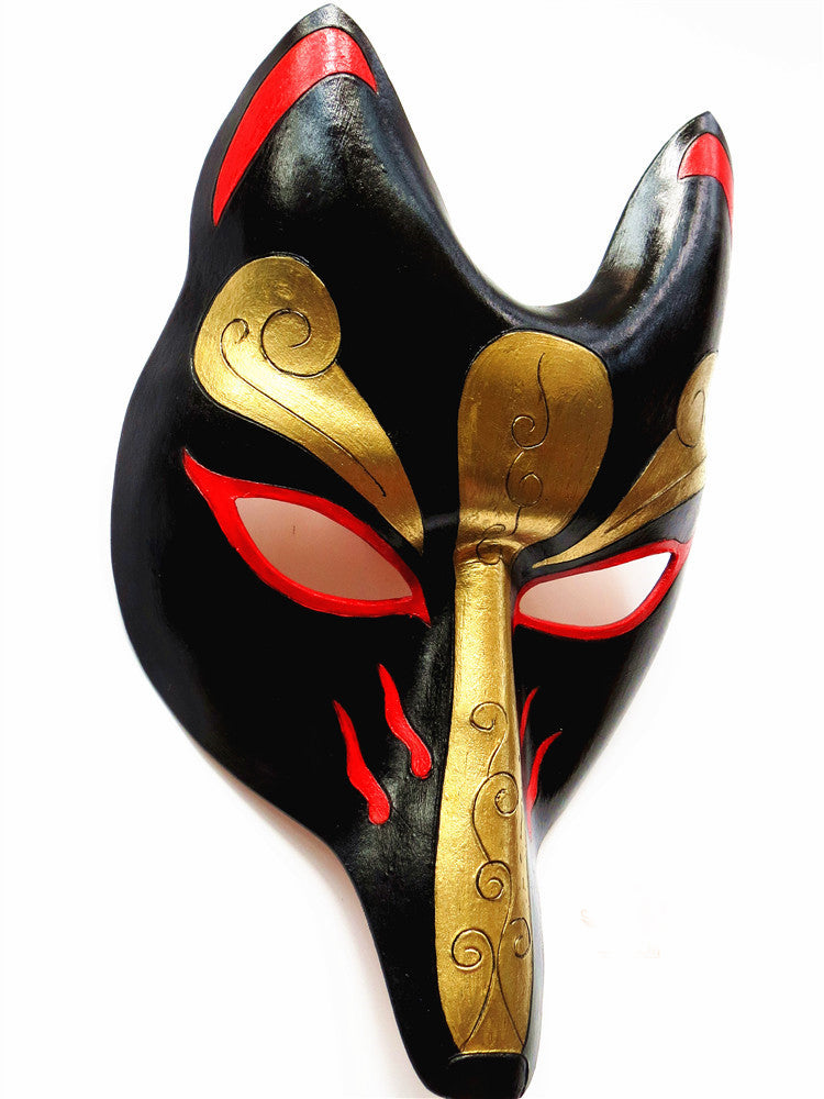 Kitsune Fox Mask – Japanese Hand-Painted Leather Mask for Cosplay & Masquerade